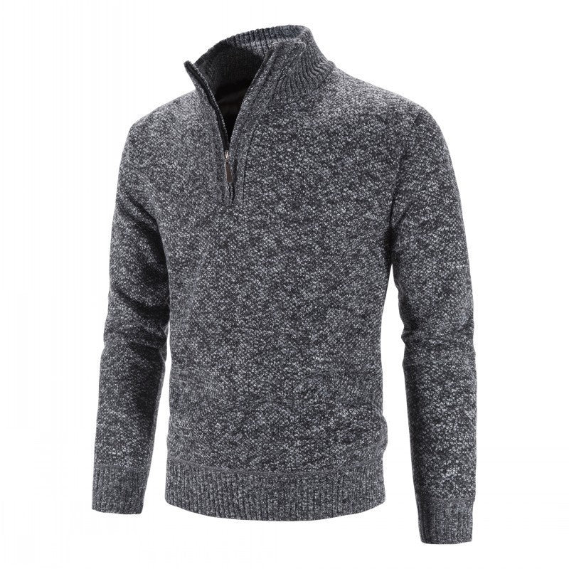 Herren Eleganter Rollkragenpullover mit halbem Reißverschluss Aliams
