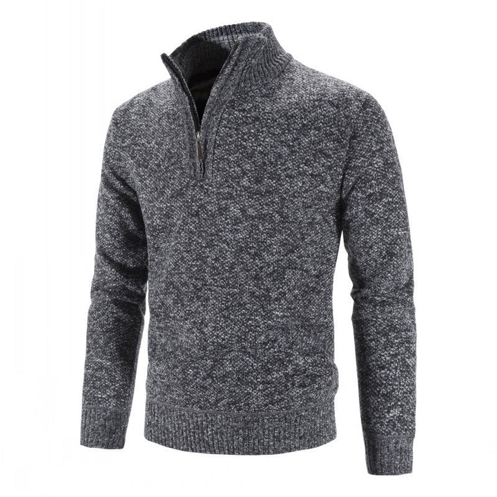 Herren Eleganter Rollkragenpullover mit halbem Reißverschluss Aliams