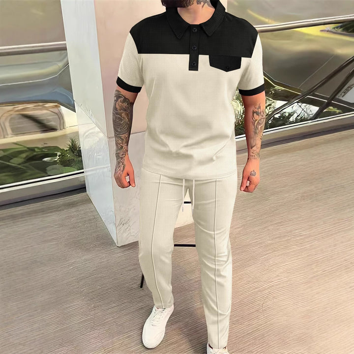 Herren sportliches Poloshirt und Chino-Hose Set mit modernem Design Aliams