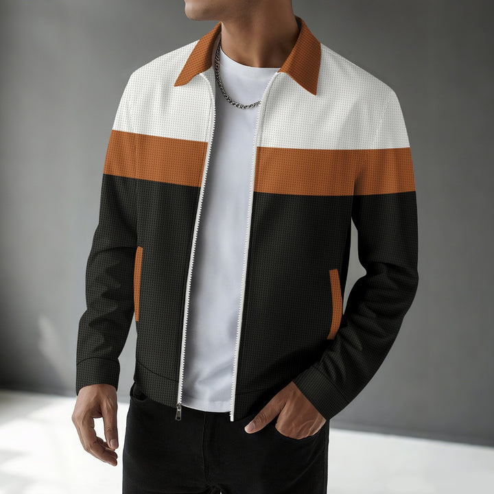 Herren stylische Freizeitjacke mit modernem Farbblockdesign Aliams
