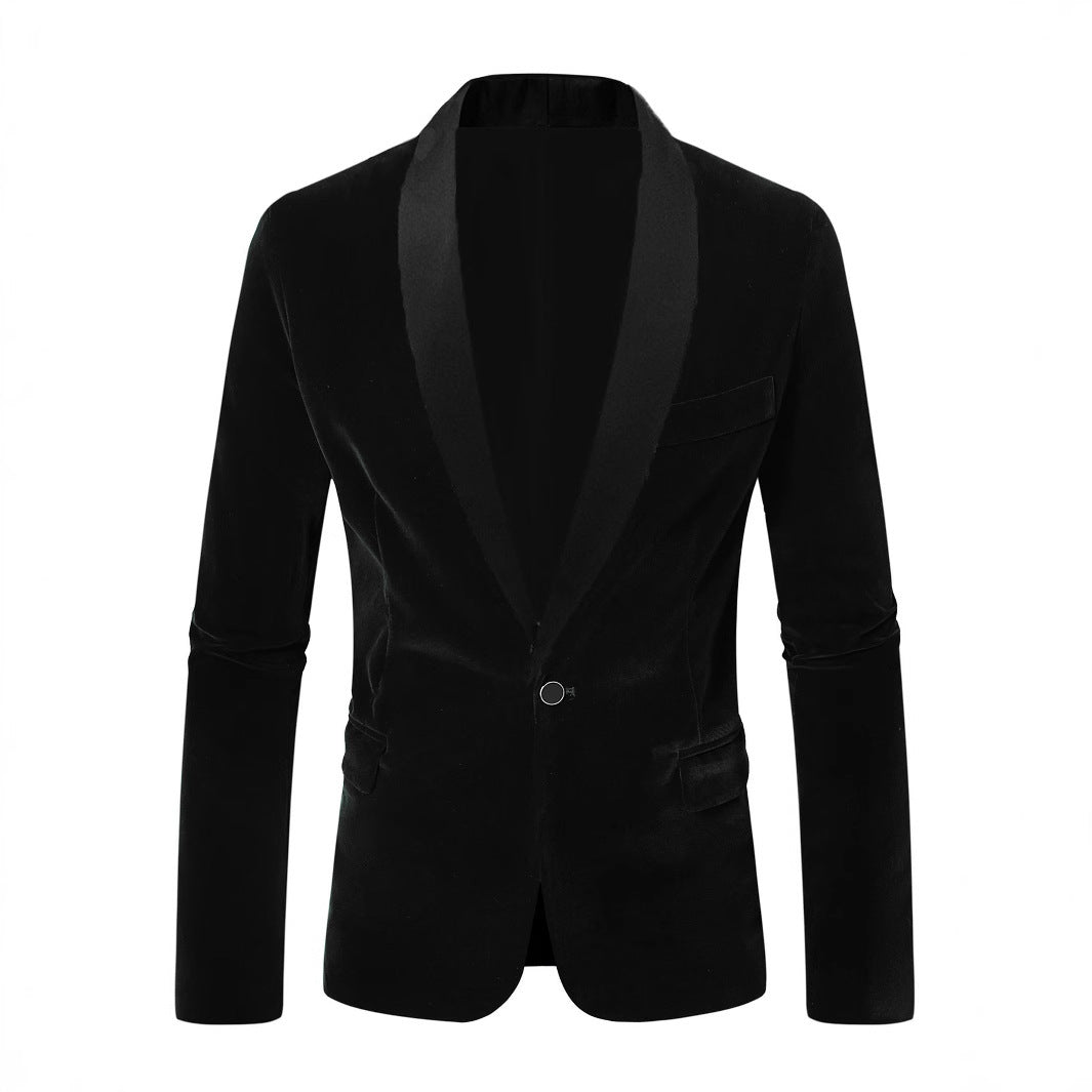 Herren eleganter Samtblazer mit Satinverarbeitung Aliams