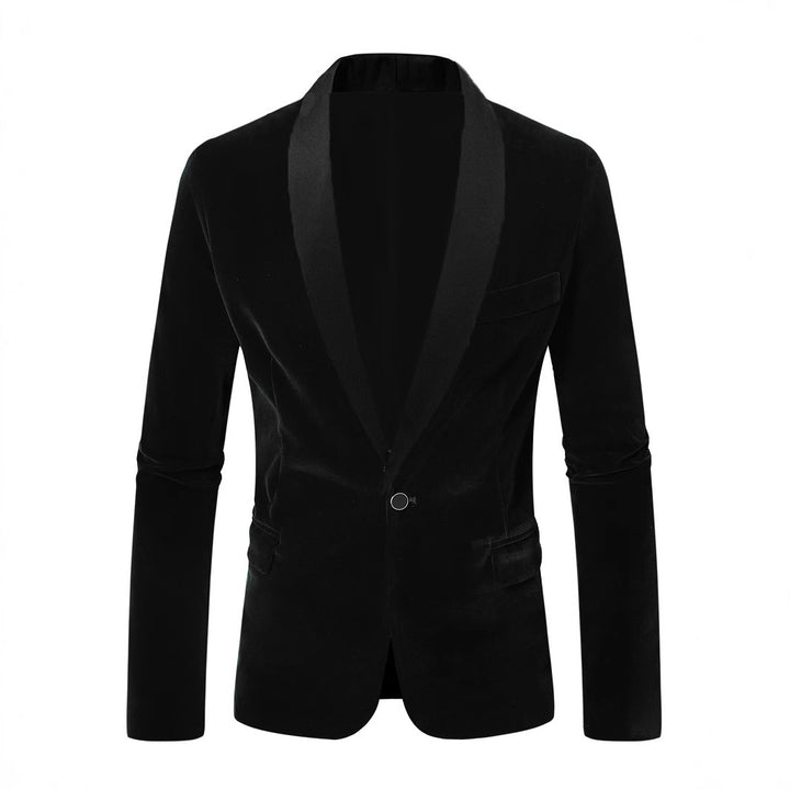 Herren eleganter Samtblazer mit Satinverarbeitung Aliams