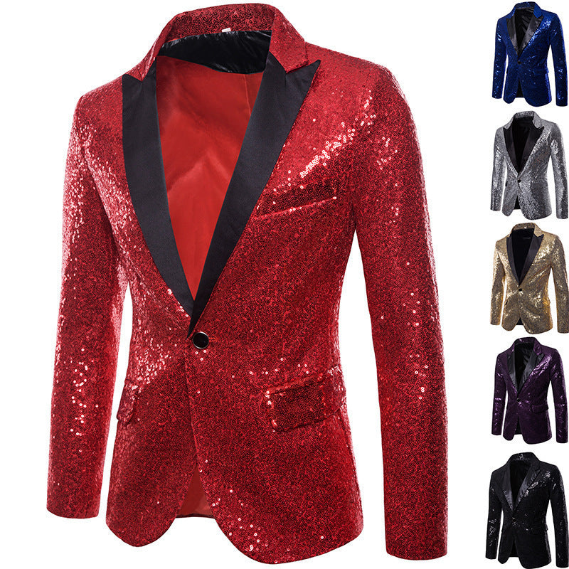 Herren Funktionsblazer mit Pailletten und klassischem Revers Aliams