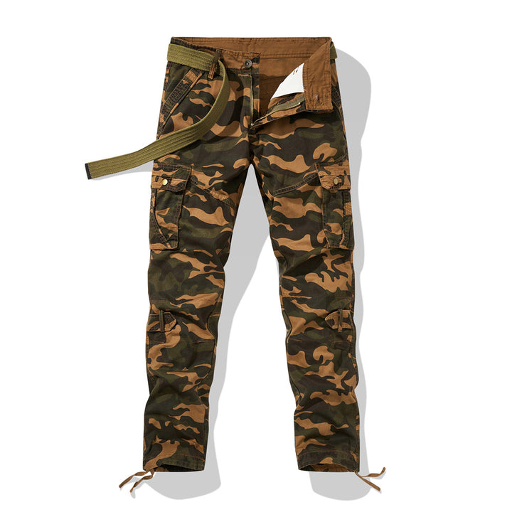 Herren Camouflage Cargo-Hose mit verstellbarem Gürtel und praktischen Taschen Aliams