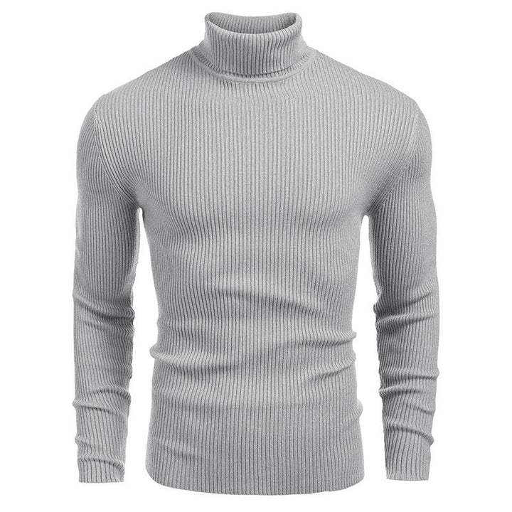 Herren Feinstrickpullover mit hohem Kragen und Rippenstruktur Aliams