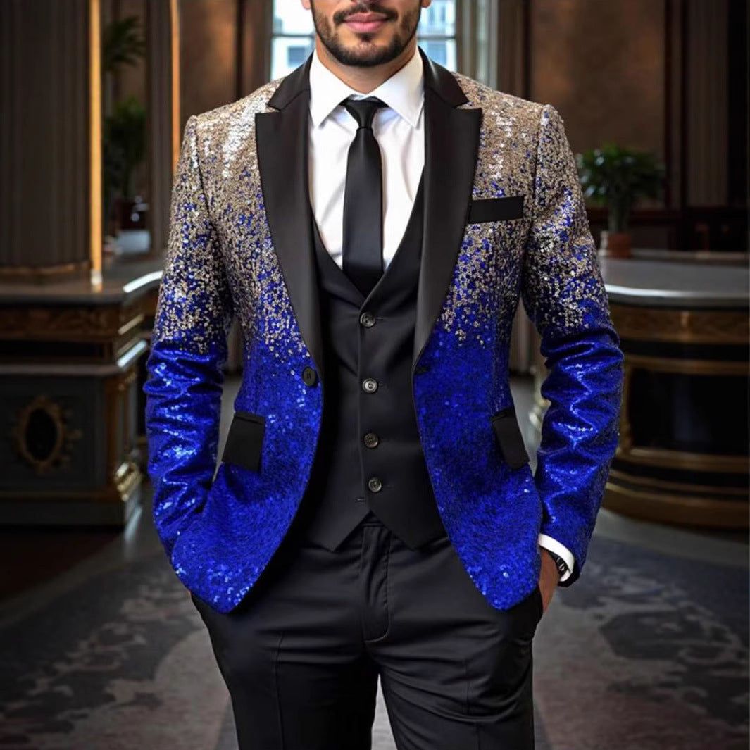 Herren eleganter Paillettenblazer mit modernem Schnitt Aliams