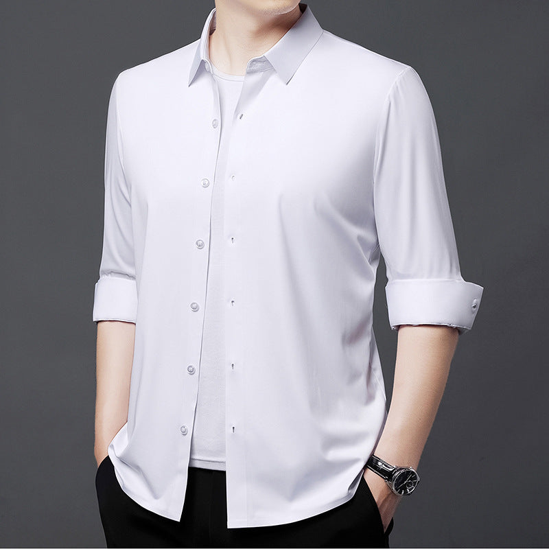 Herren elegantes Langarmhemd aus atmungsaktivem Material Aliams