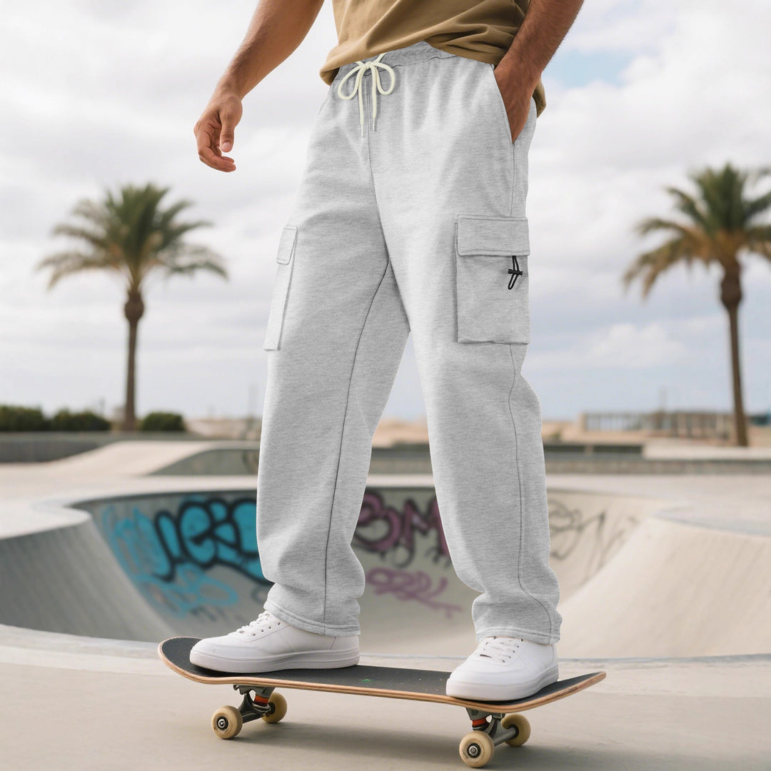 Herren Sportliche Cargo-Hose mit praktischen Taschen und elastischem Bund Aliams