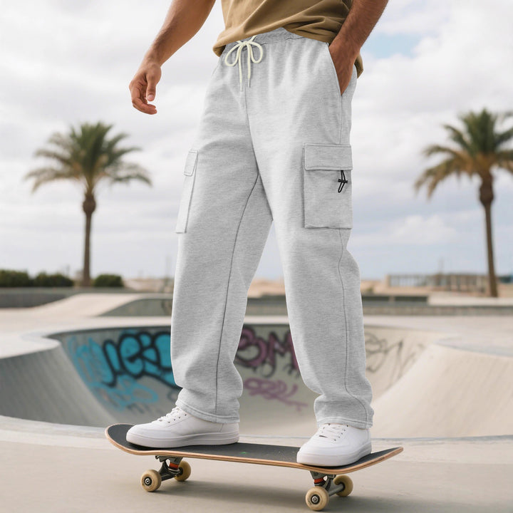 Herren Sportliche Cargo-Hose mit praktischen Taschen und elastischem Bund Aliams