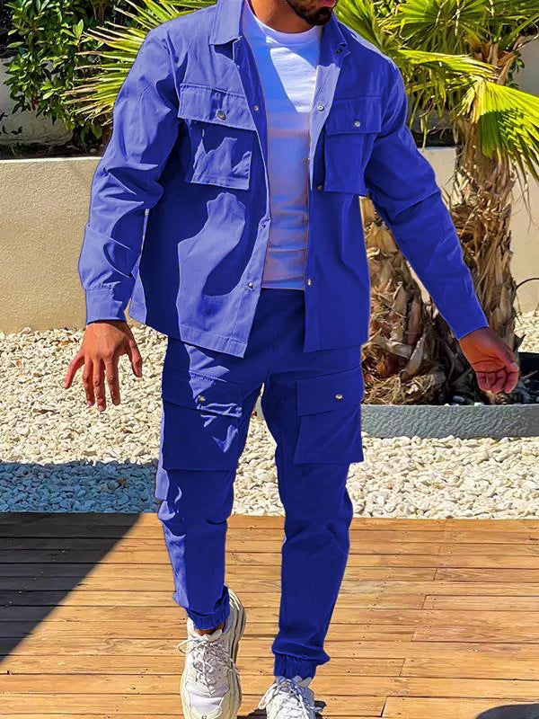 Herren bequeme Cargo-Hose und Jacke Set Aliams