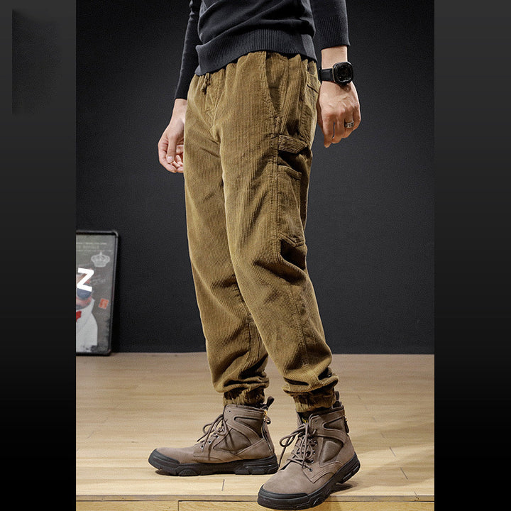 Herren Cordhosen mit praktischen Taschen und elastischem Bund Aliams