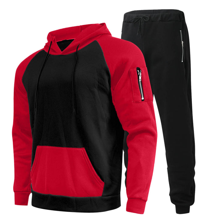 Herren Sportliches Kapuzenpullover- und Jogginghosen-Set mit funktionalen Seitentaschen Aliams