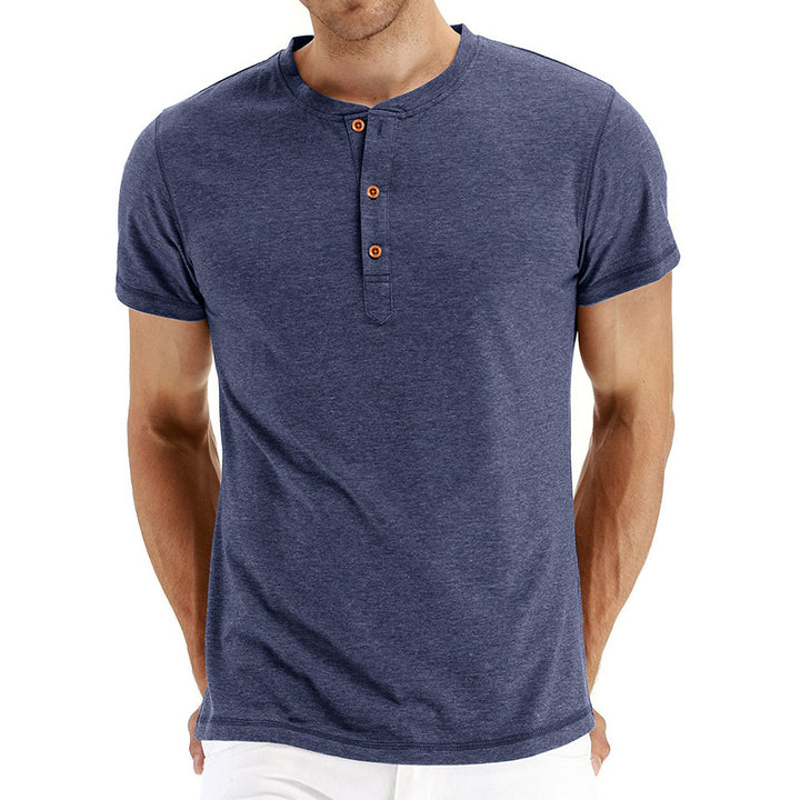 Herren Henley T-Shirt mit Knöpfen und lässigem Schnitt Aliams