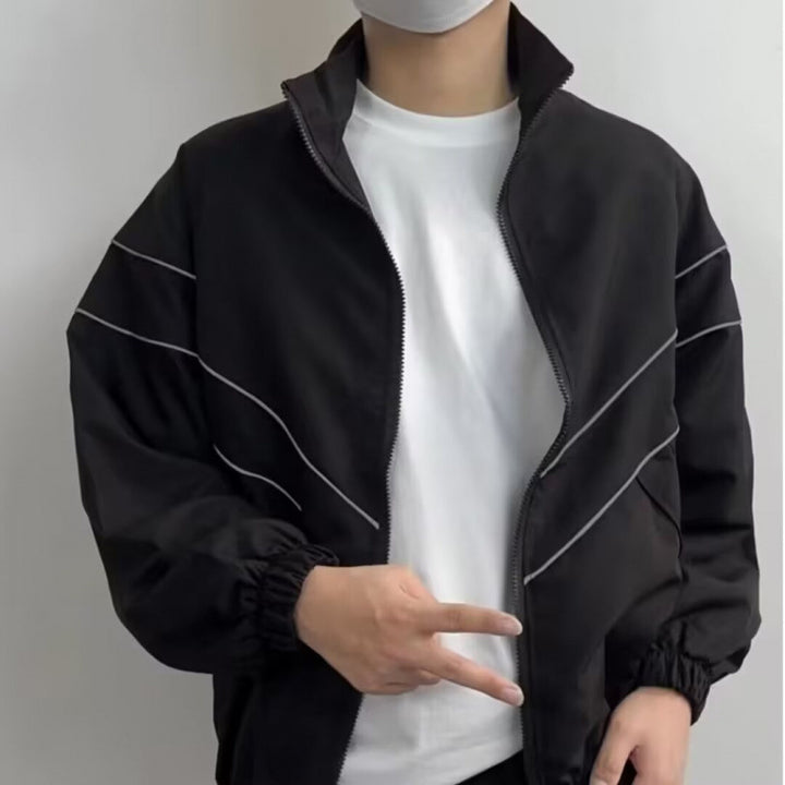Unisex Sportliche Windjacke mit hohen Kragen und reflektierenden Akzenten Aliams