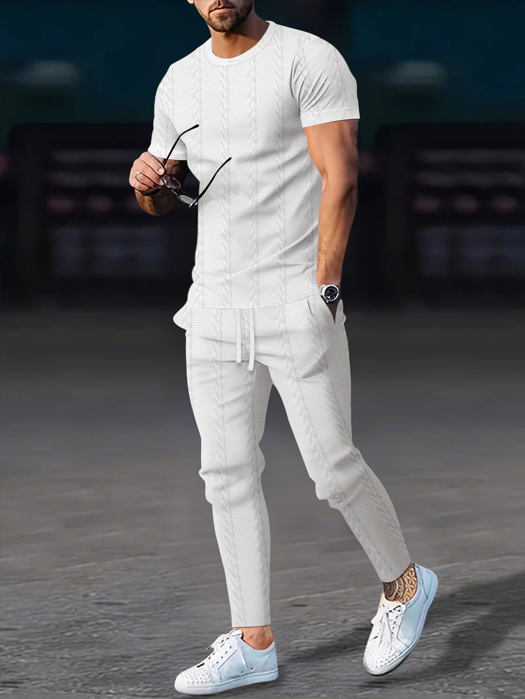 Herren Sportliches Freizeitanzug-Set mit strukturiertem Design Aliams