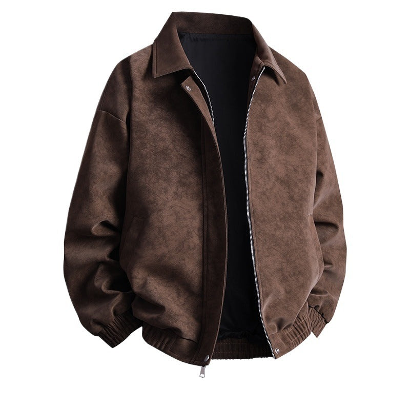 Herren Kunstleder-Bomberjacke mit lässigem Schnitt und praktischen Taschen Aliams