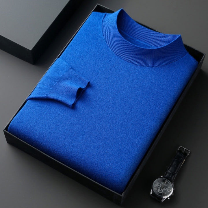 Herren eleganter Rundhalspullover aus feiner Baumwollmischung Aliams