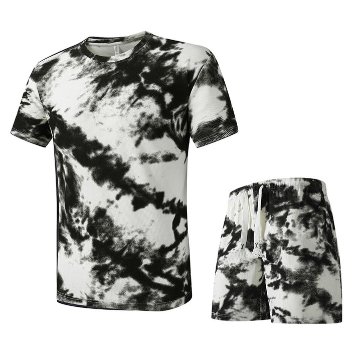 Herren T-Shirt und Shorts Set im modernen Batik-Design Aliams
