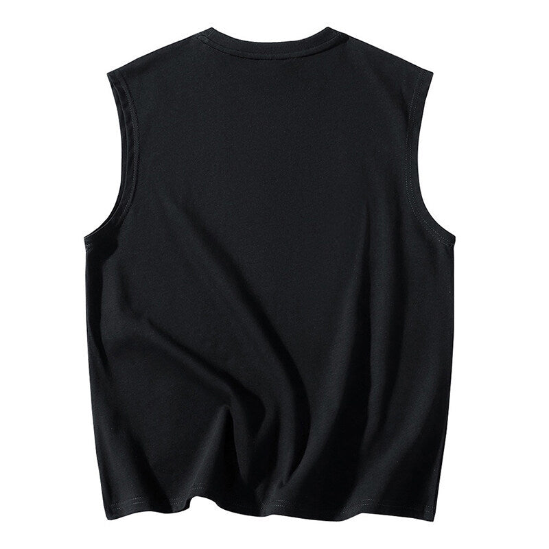 Herren ärmelloses T-Shirt mit stylischem Nähdetail Aliams