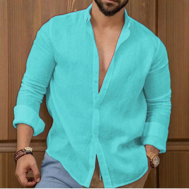 Herren Hemd aus leichtem Leinenmix mit lässigem Schnitt Aliams