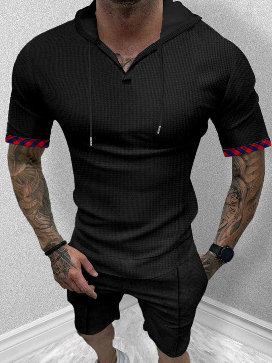 Herren Sportliches Kurzarm-Hoodie von Aliams