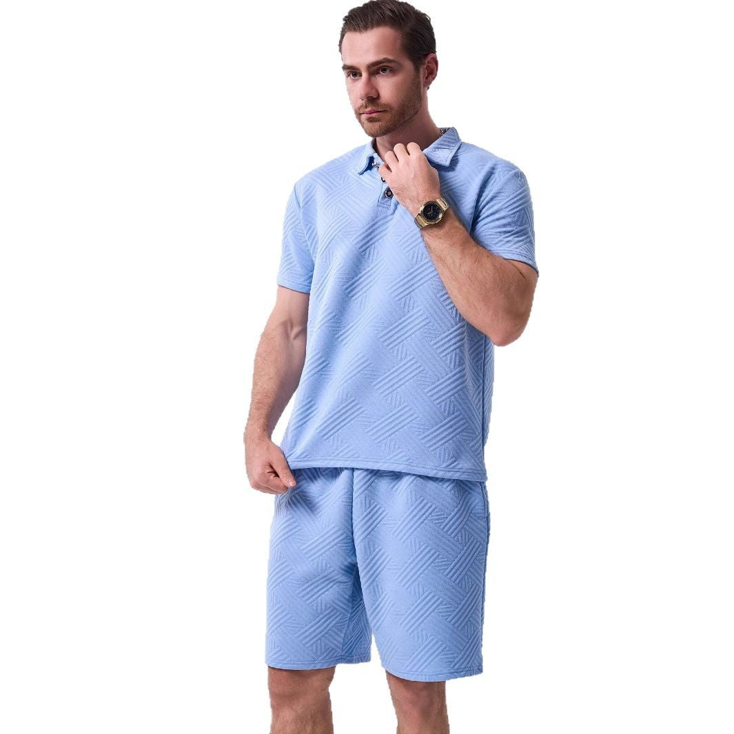 Herren Sportliches Set mit strukturiertem Oberteil und Shorts Aliams