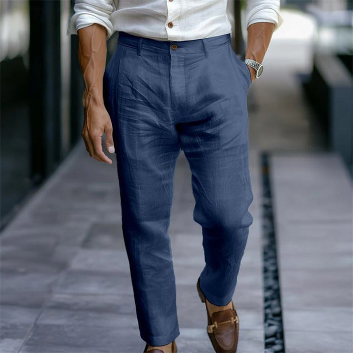 Herren elegante Chino-Hose mit schmalem Schnitt Aliams