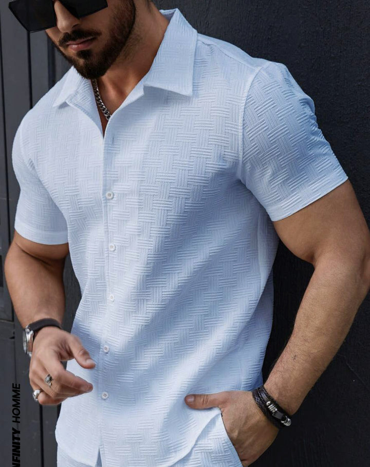 Herren Kurzarm Hemd mit strukturiertem Design Aliams