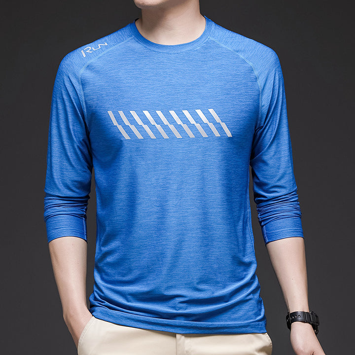 Herren sportliches Langarm-Funktionsshirt mit atmungsaktiven Einsätzen Aliams