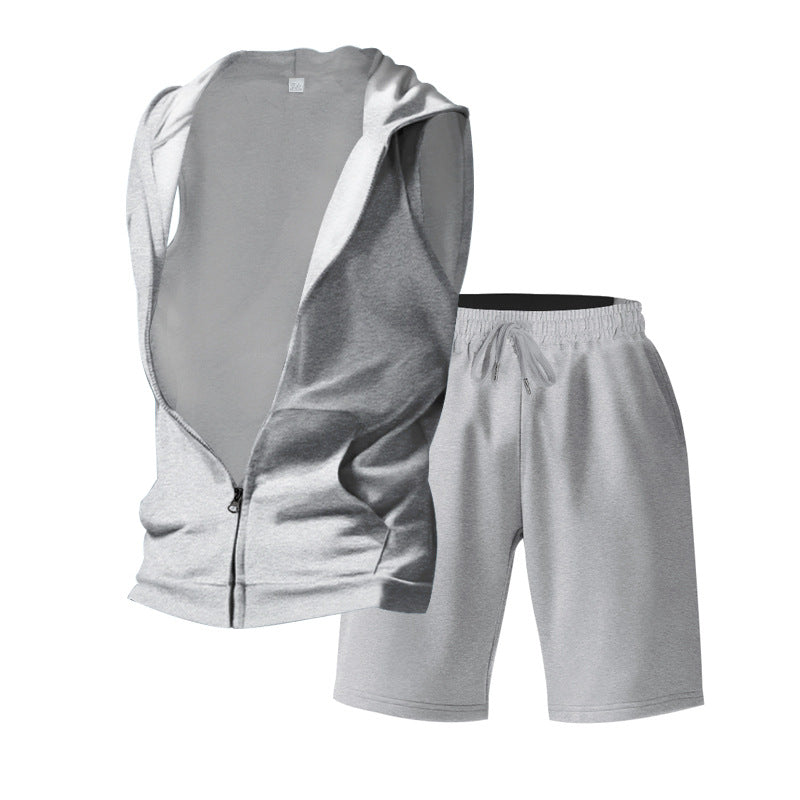 Herren Sportliches Training-Set mit Kapuze und atmungsaktiven Shorts Aliams