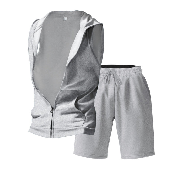 Herren Sportliches Training-Set mit Kapuze und atmungsaktiven Shorts Aliams