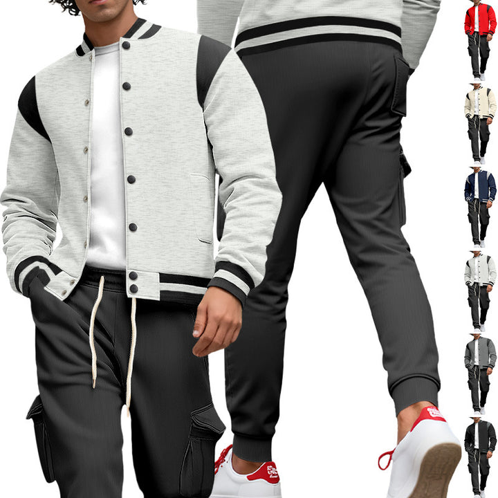 Herren stylische College-Jacke mit asymmetrischem Design Aliams