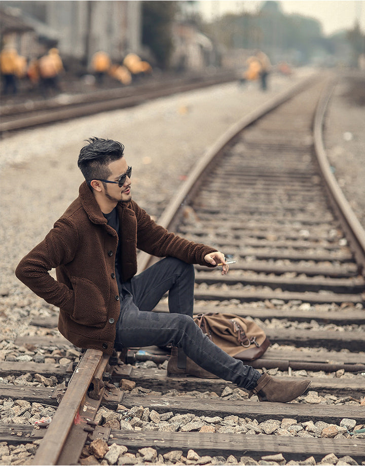 Herren gefütterte Thomaskapelle Jacke mit stilvollem Knopfverschluss und lässigem Design Aliams