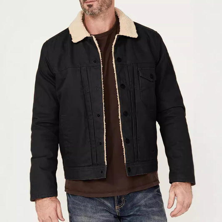 Herren Fleece gefütterte Bikerjacke Aliams