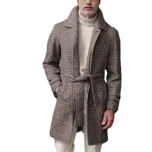 Herren Klassischer Karomantel Aliams