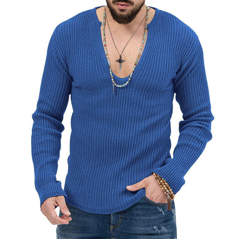 Herren Rippenpullover mit V-Ausschnitt Aliams