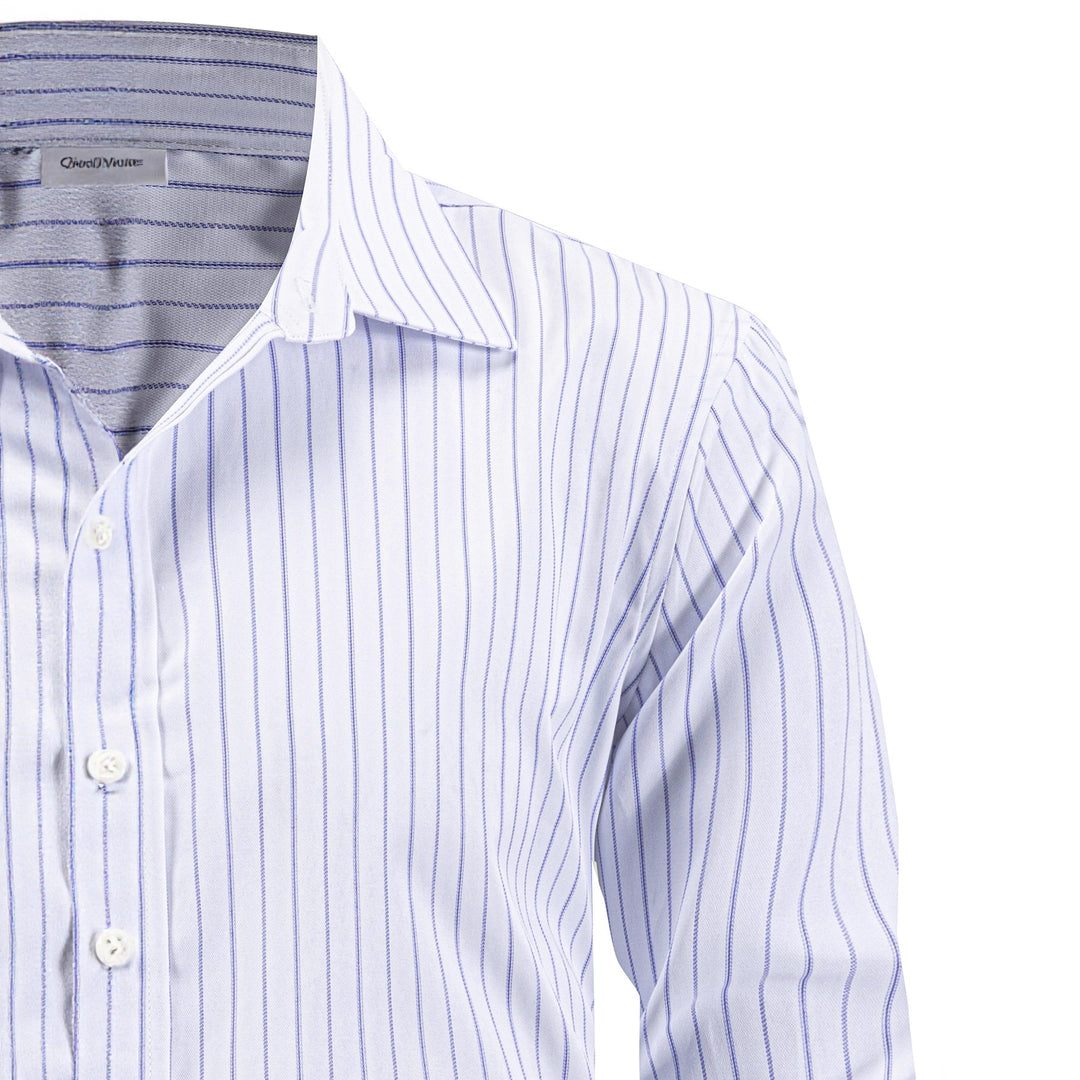 Herren elegantes gestreiftes Langarmhemd Aliams