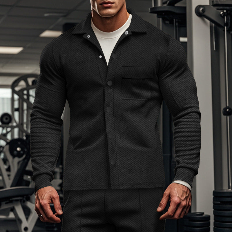 Herren Herren Langarmhemd im modernen Design mit Brusttasche Aliams