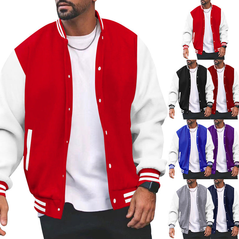 Herren sportliche Collegejacke mit traditionellem Schnitt und kontrastierenden Ärmeln Aliams