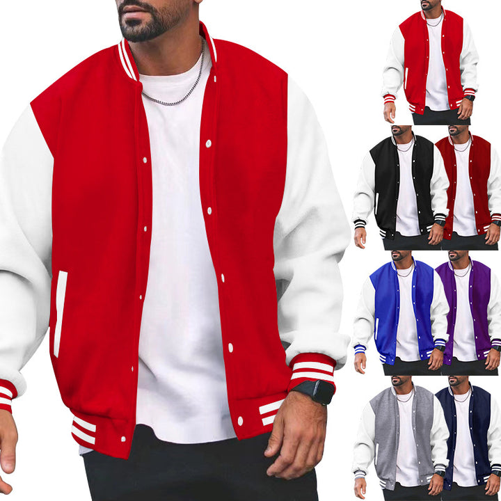 Herren sportliche Collegejacke mit traditionellem Schnitt und kontrastierenden Ärmeln Aliams