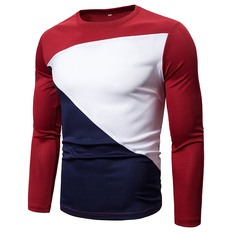 Herren Sportliches Langarmshirt mit innovativem Farbblockdesign Aliams