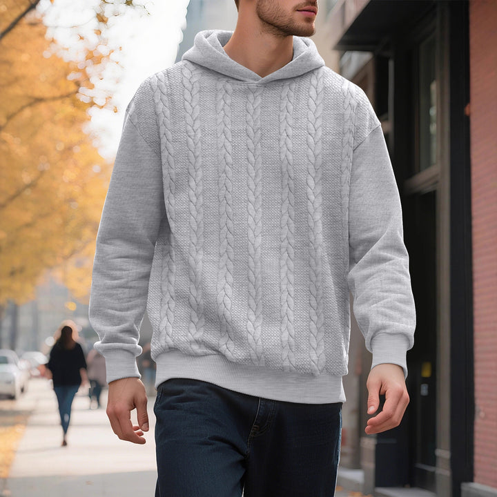 Herren Hoodie mit strukturiertem Strickmuster und modischen Akzenten Aliams