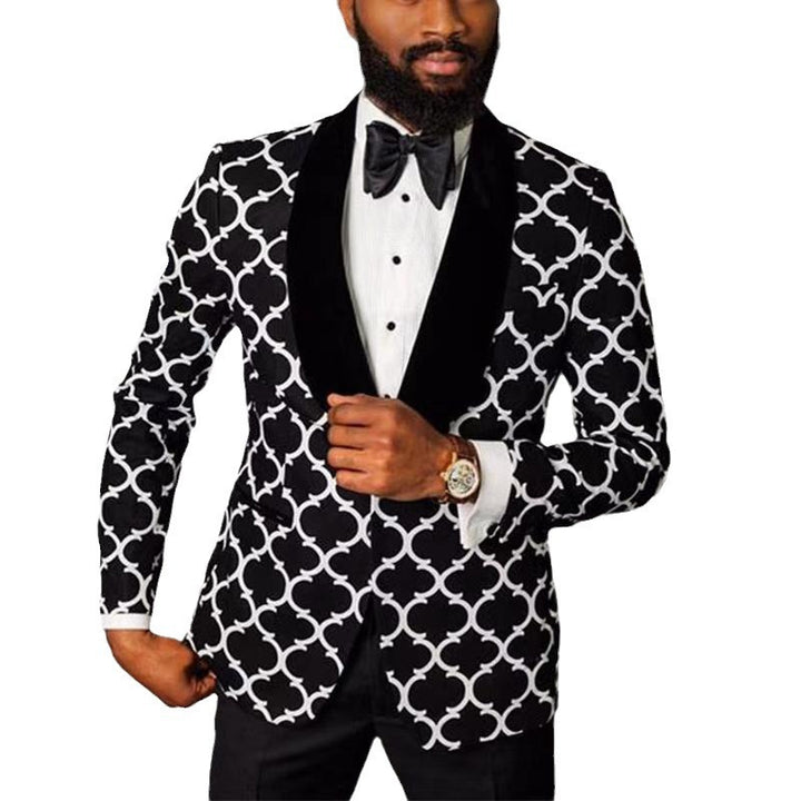 Herren eleganter Designer-Sakko mit auffälligem Muster Aliams