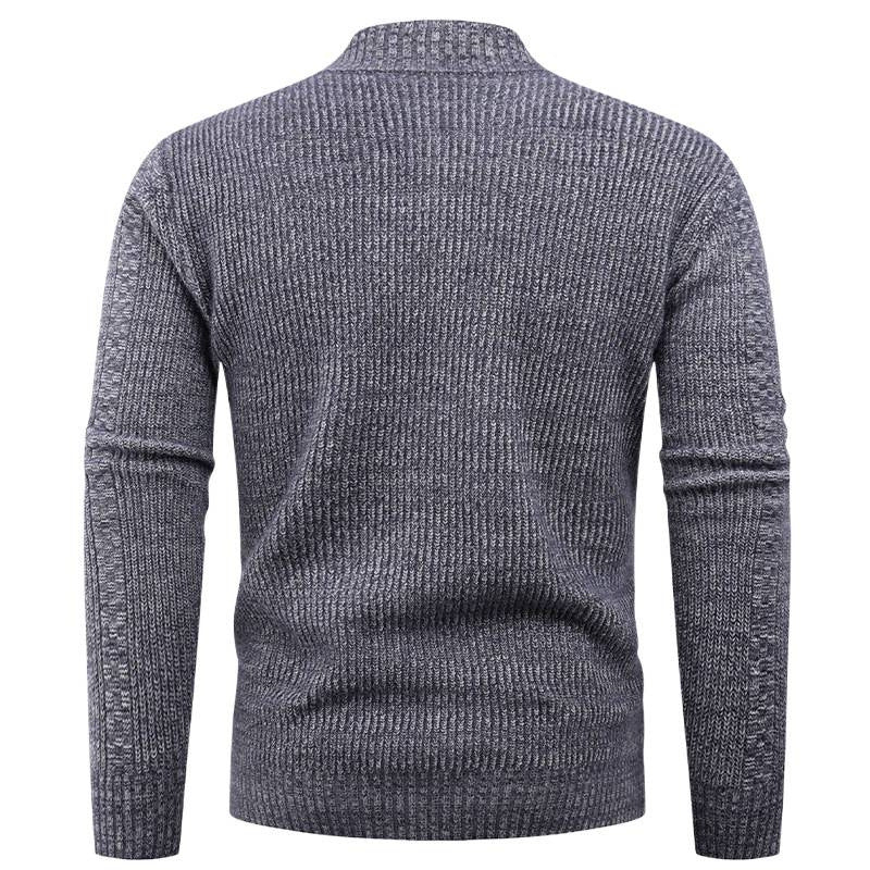 Herren Strickpullover mit Stehkragen und durchgehendem Reißverschluss Aliams