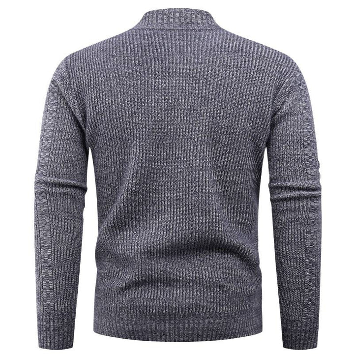 Herren Strickpullover mit Stehkragen und durchgehendem Reißverschluss Aliams