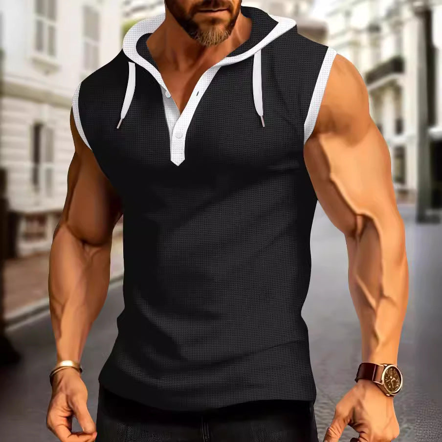Männer Kurzarm Kapuzen Performance Polo Shirt Aliams