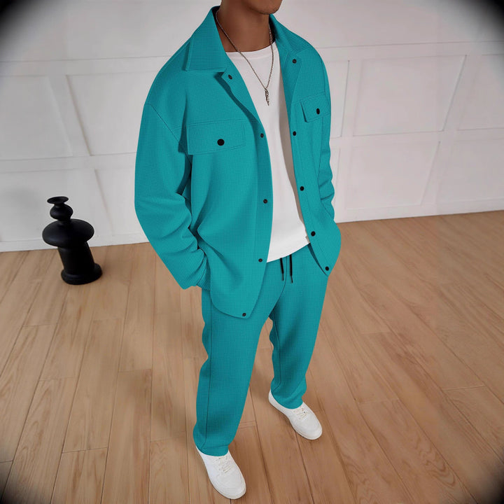 Herren komfortabler Freizeitanzug mit modernem Design und praktischen Taschen Aliams