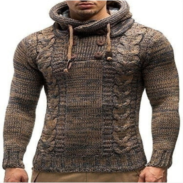Herren Kapuzenpullover mit strukturiertem Strickmuster Aliams