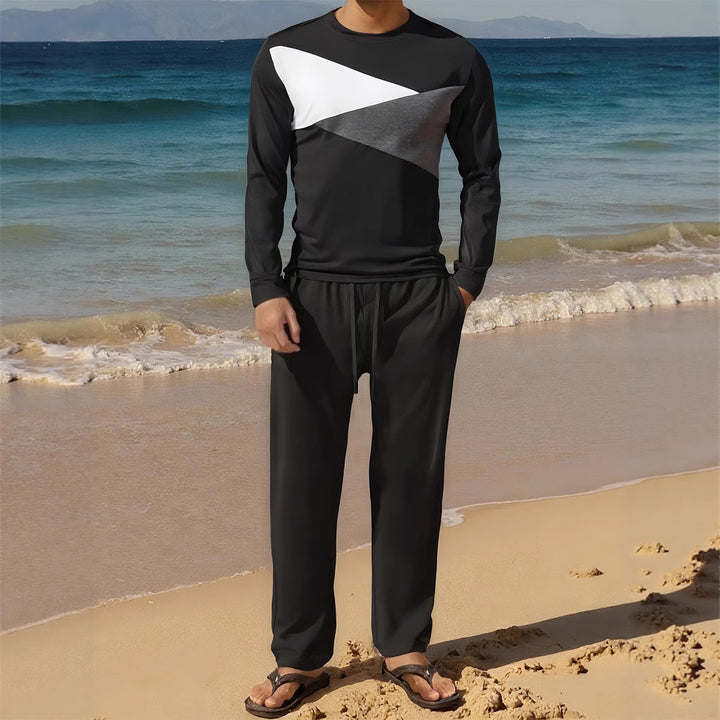 Herren Sportliches Set mit Farbblockdesign Aliams