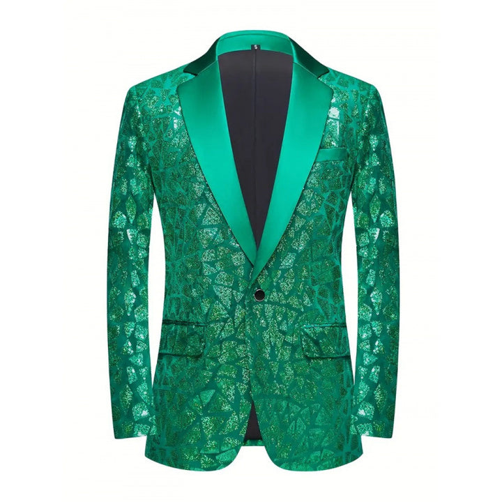 Herren Glamouröser Pailletten-Blazer mit hochwertigem Satin-Finish Aliams